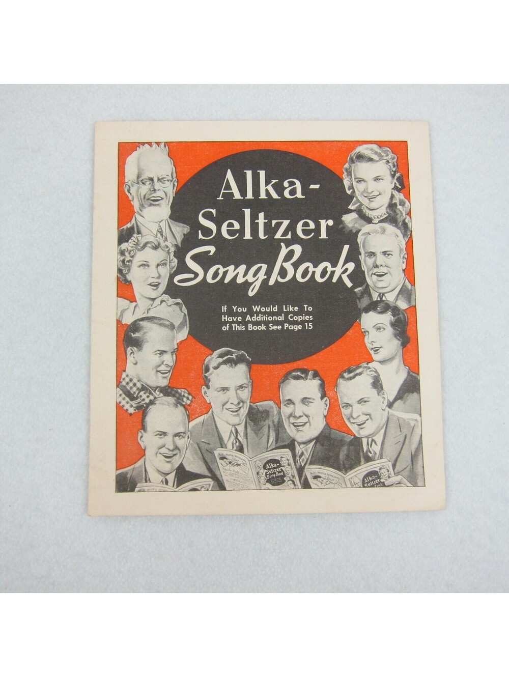Vintage 1937 Alka-Seltzer Song Book Miles Laboratories Medical Ads & Radio Stars